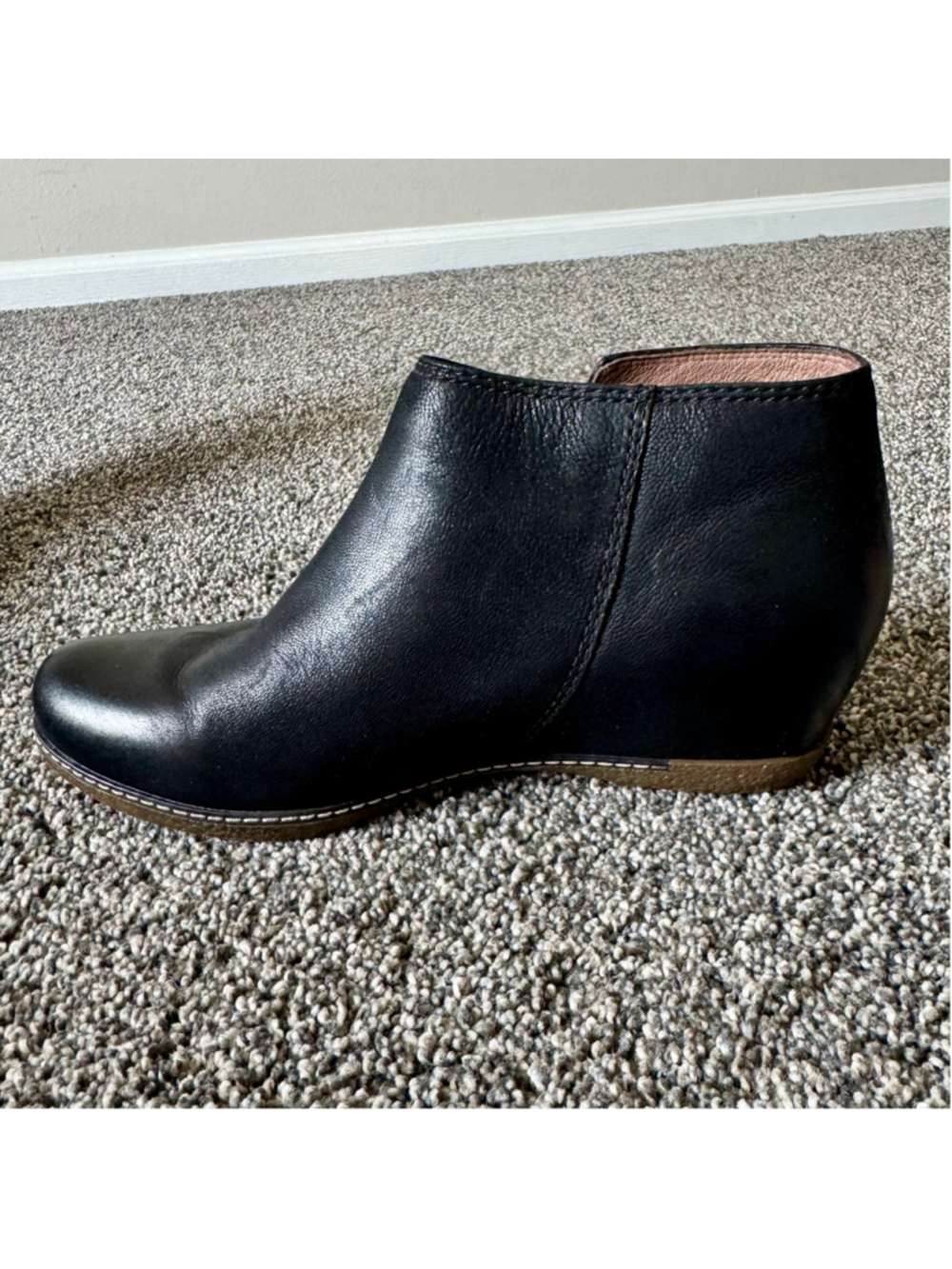 Women's Dansko Black Leather Leyla Booties Size 38/7.5 - Picture 5 of 11